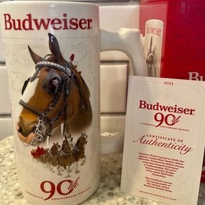 2023 Budweiser 90th Anniversary Holiday Stein NIB with Certificate